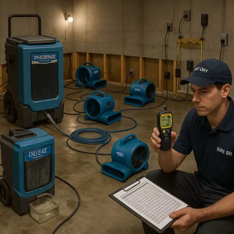 Structural Drying and Dehumidification process in Irvington, NJ
